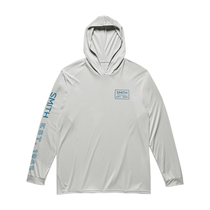 UPF Performance Hooded Tech Long Sleeve, Light Gray + S