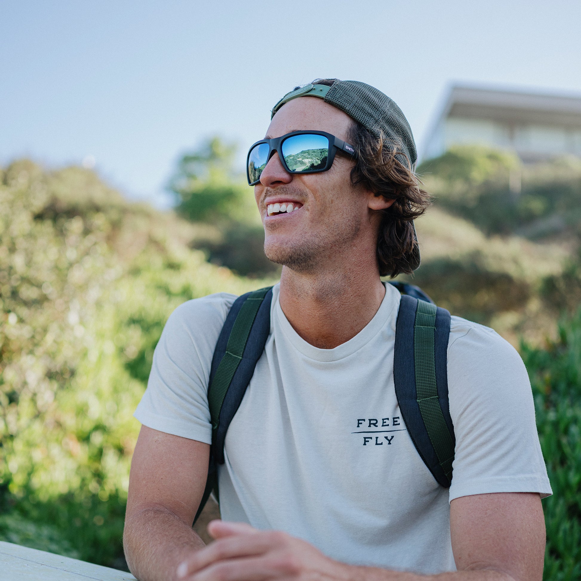 Backcast, Sunglasses + Matte Black | ChromaPop Glass Polarized Blue Mirror