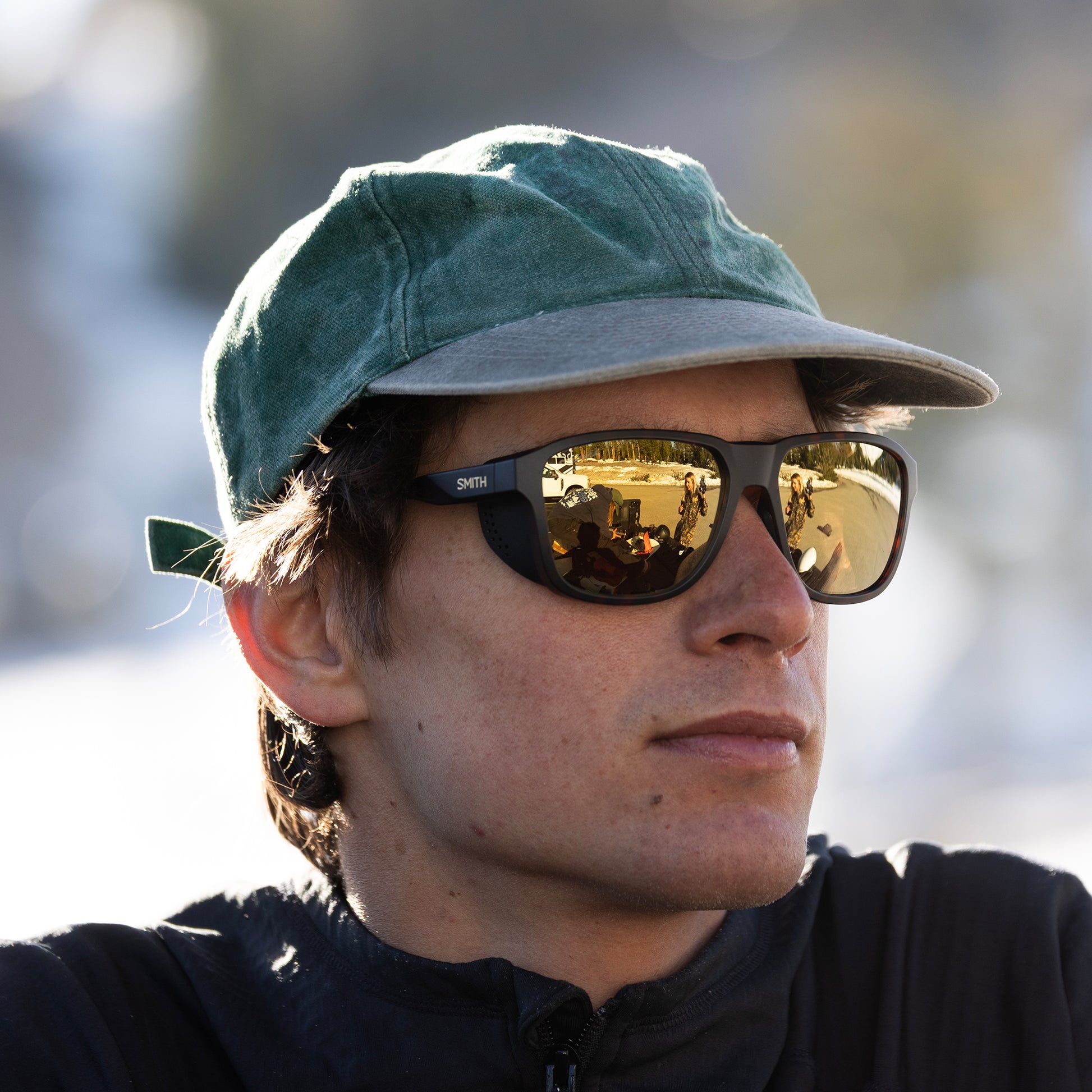 Embark, Sunglasses + Matte Black | ChromaPop Glacier Photochromic Copper Blue Mirror