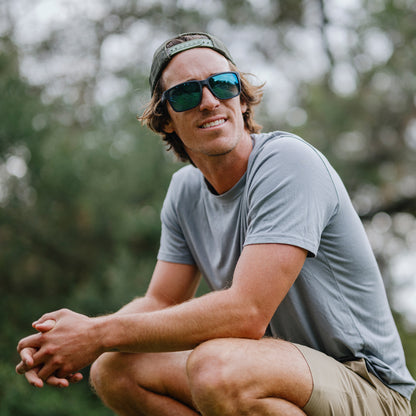 Emerge, Sunglasses + Matte Black | ChromaPop Polarized Gray Green
