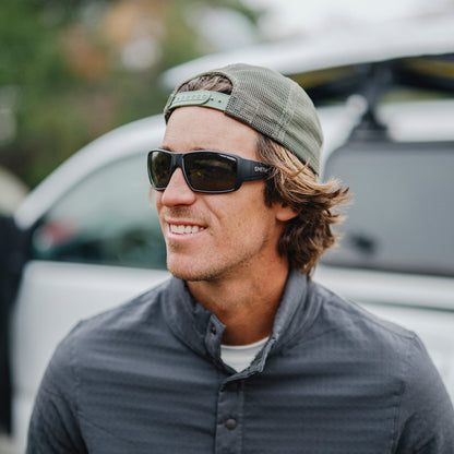 Guide's Choice, Sunglasses + Matte Black  | ChromaPop Glass Polarized Green Mirror