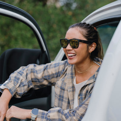Lowdown Slim 2, Sunglasses + Matte Black | ChromaPop Glass Polarized Black