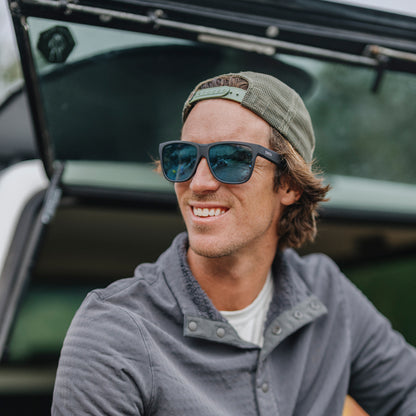 Lowdown XL 2, Sunglasses + Matte Black | ChromaPop Photochromic Brown