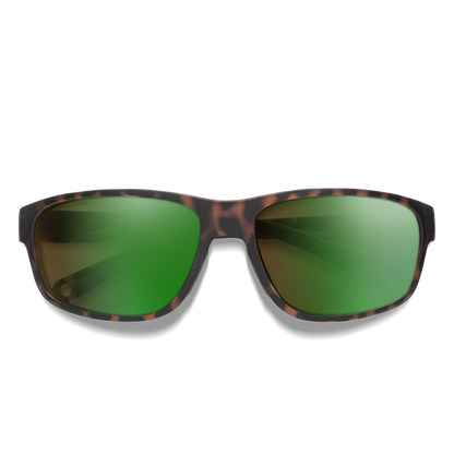 Redding 2, Sunglasses + Matte Tortoise | ChromaPop Glass Polarchromic Brown Green Mirror